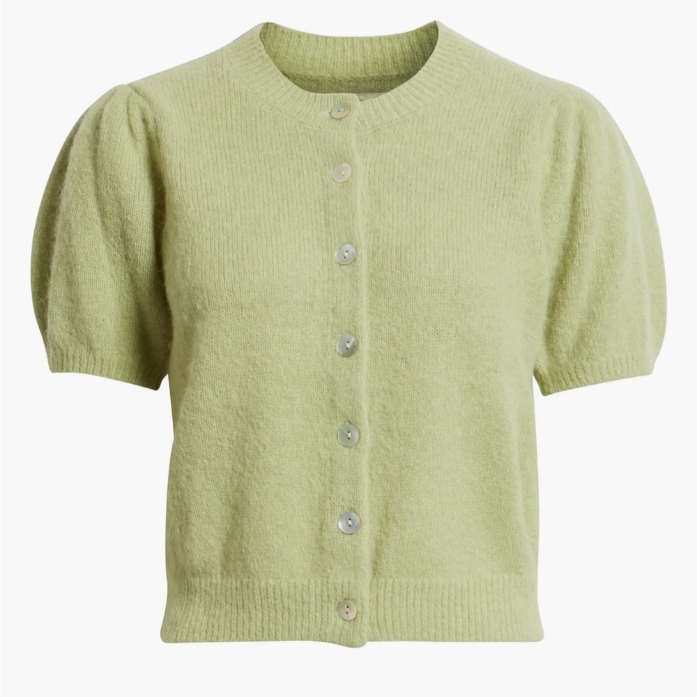 NWT DÔEN Anisa Alpaca-Blend Puff-Sleeve Cardigan - Picture 12 of 14